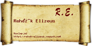 Rehák Elizeus névjegykártya